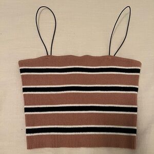 Kendall & Kylie Striped Crop Top